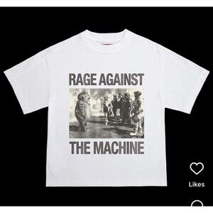 chnge x theantifascistfrog Rage Against The Machine White Tee 2XL